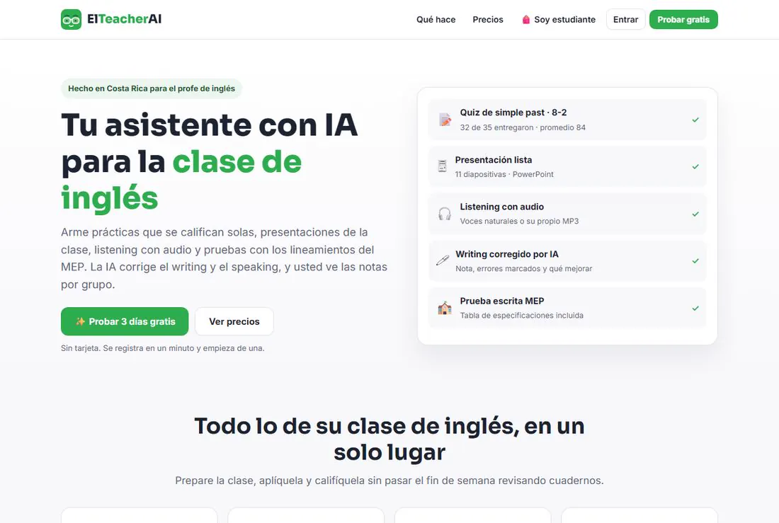 Página de TeacherAI